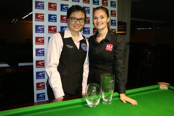 Reanne Evans and So Man Yan with trophies
